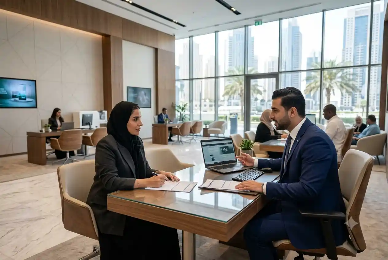 Customer opening a bank account without minimum salary requirements in the UAE