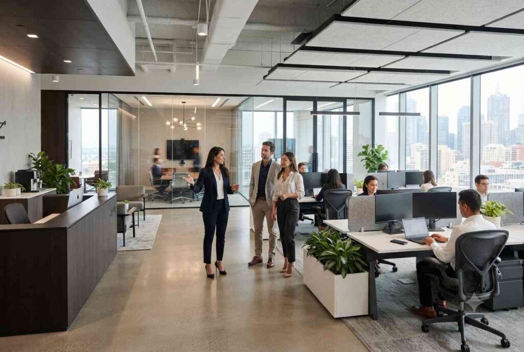 Modern business space available for rent in a professional commercial building