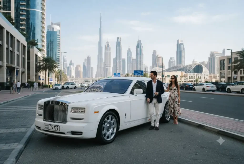 Car on Dubai road representing car insurance in UAE