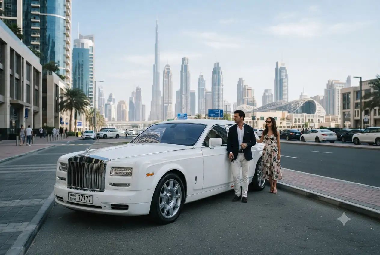 Car on Dubai road representing car insurance in UAE