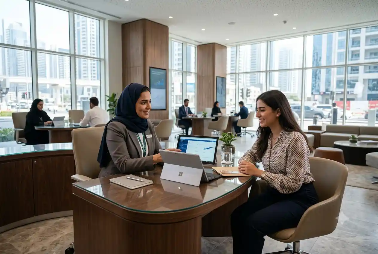 Customer opening a personal current bank account at a UAE bank