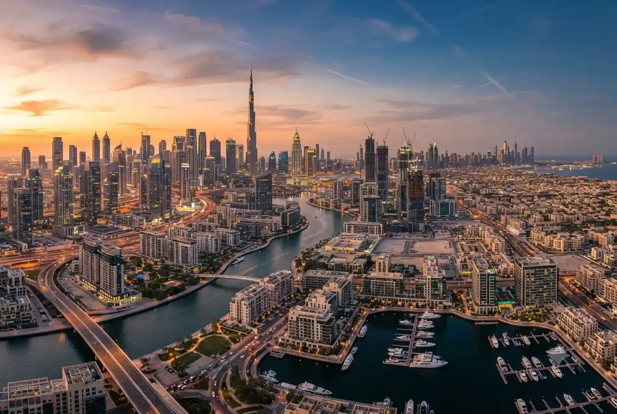 Dubai skyline showing real estate market growth and developments