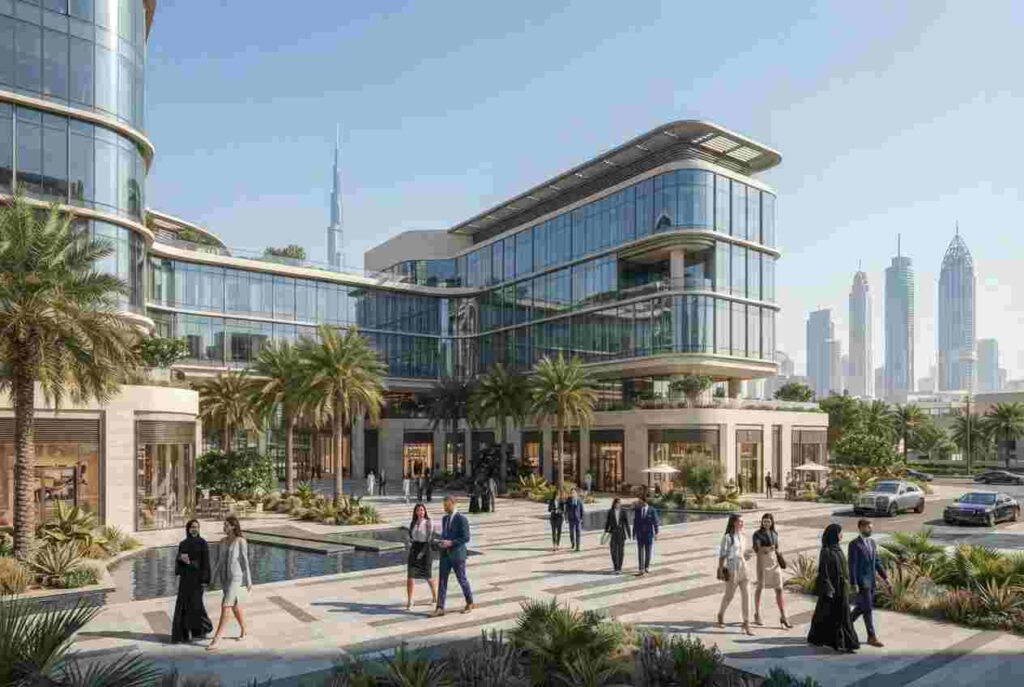 Modern corporate headquarters building representing Emaar in Dubai