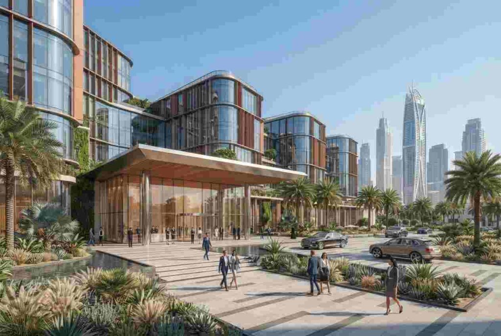 Modern Emaar corporate office building in Dubai