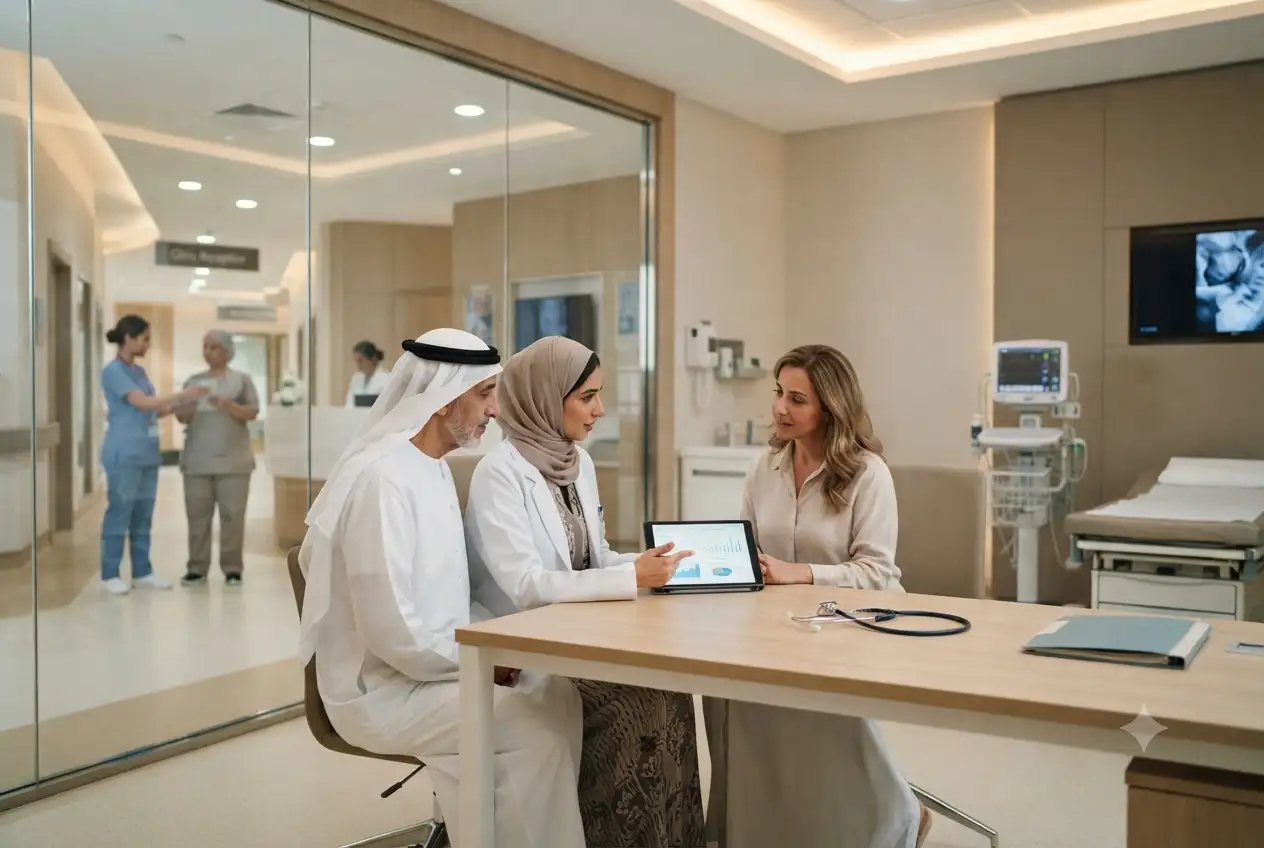 Modern UAE hospital representing health insurance coverage