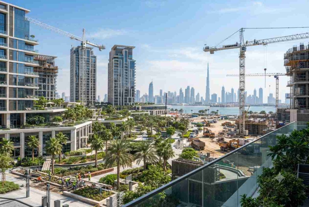 Modern off plan residential property development in Dubai