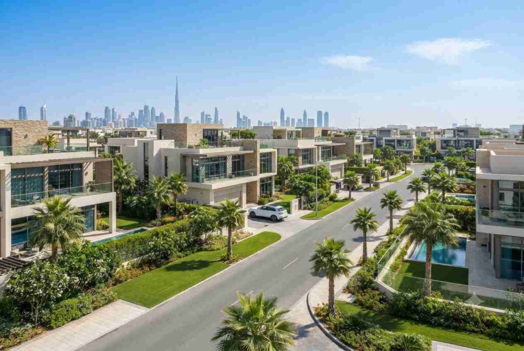 Modern luxury villas for sale in Dubai residential community