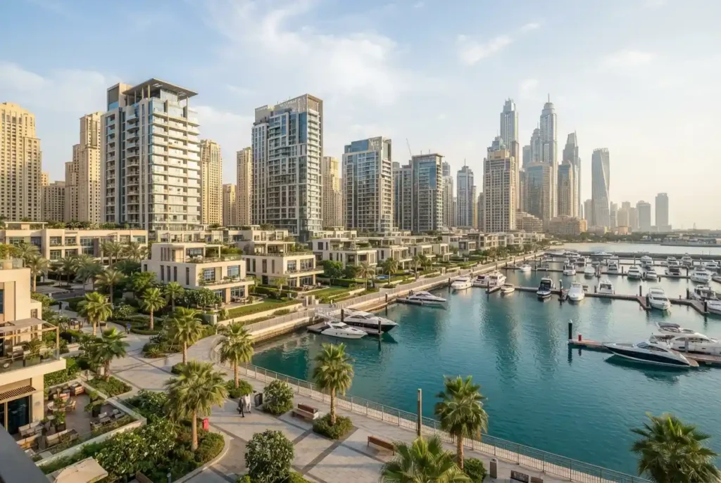 Luxury waterfront property representing blue water real estate in the UAE