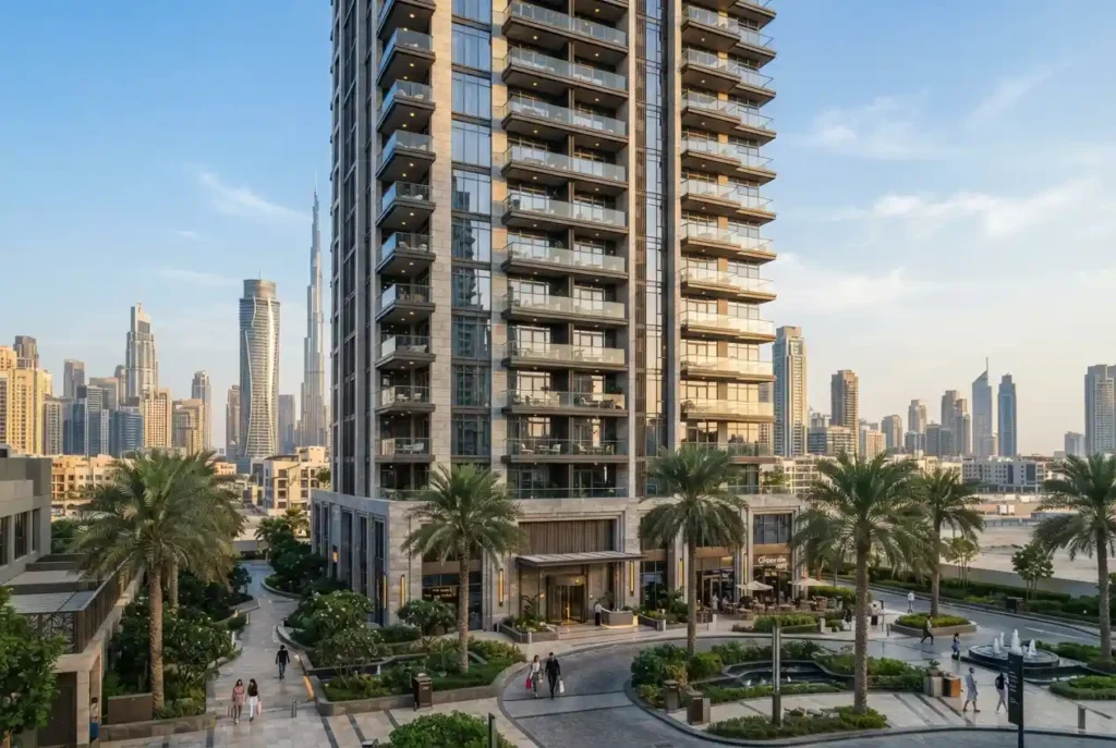Modern residential tower representing City Tower Real Estate in the UAE