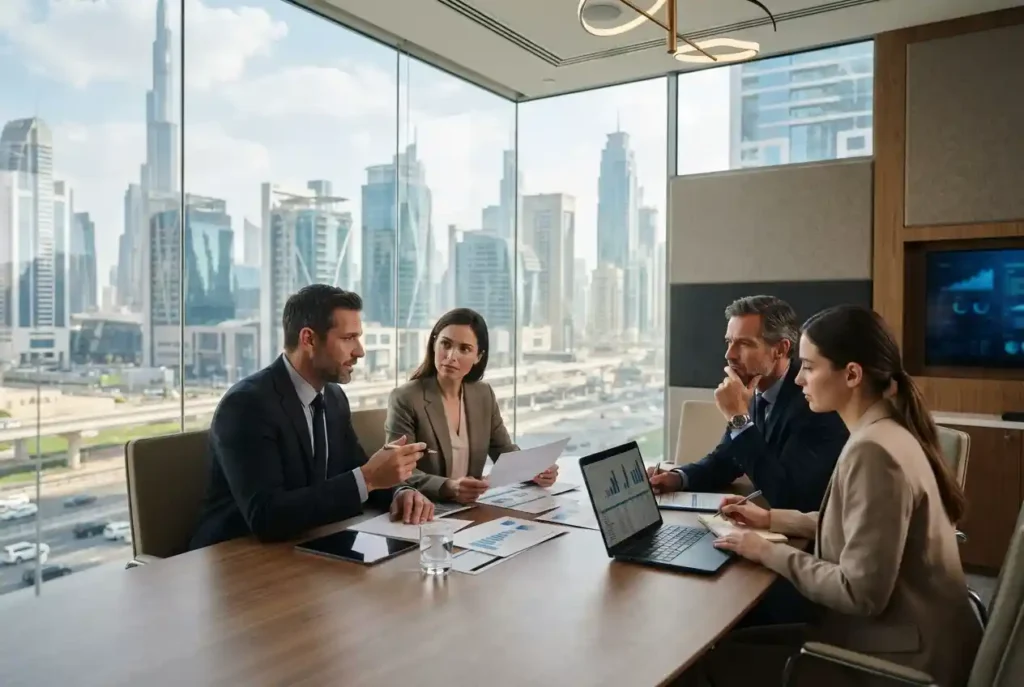 Global finance company services and international financial activity in Dubai